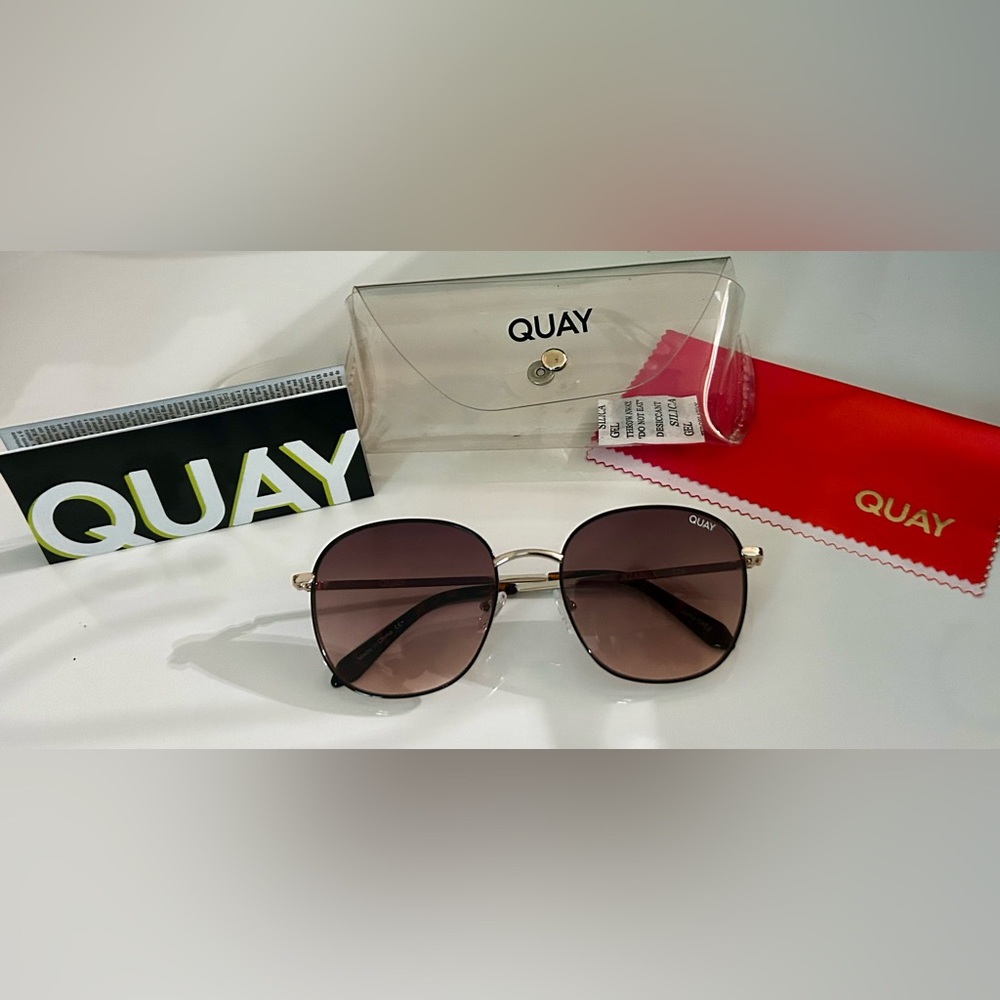 New Jezabell 126 Quay Sunglasses with case and Cleaning Cloth brown